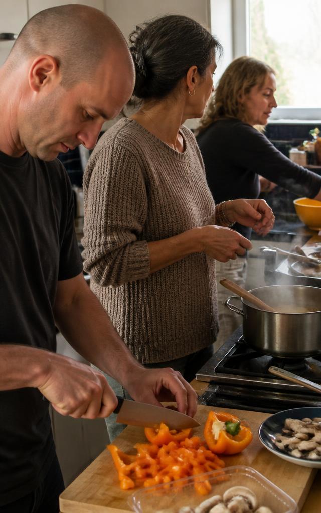 People painting together in a community art session